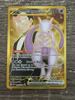 Pokemon TCG Team Rockets Mewtwo EX 240/182 Destined Rivals Hyper Rare Gold NM - Image 1