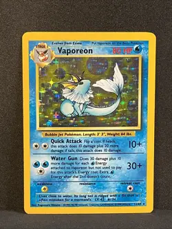 Vaporeon Holo #12/64 NO SYMBOL Error 1999 Pokemon Jungle - Image 1