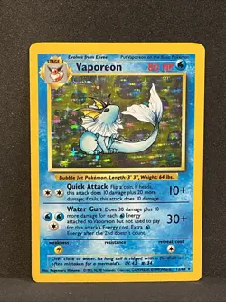 Vaporeon Holo #12/64 NO SYMBOL Error 1999 Pokemon Jungle - Image 2