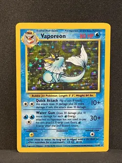Vaporeon Holo #12/64 NO SYMBOL Error 1999 Pokemon Jungle - Image 3