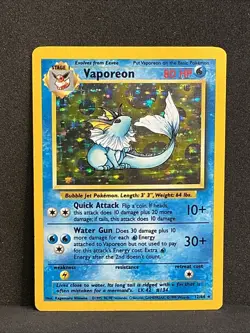 Vaporeon Holo #12/64 NO SYMBOL Error 1999 Pokemon Jungle - Image 4