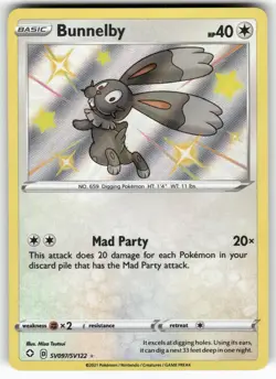 Bunnelby SV097/SV122 Shiny Rare Shining Fates Shiny Vault Pokemon Near Mint - Image 1