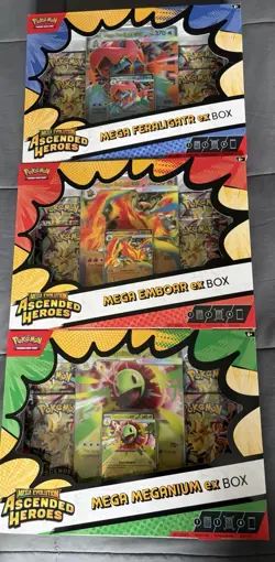Pokemon TCG Ascended Heroes EX Box 3-Pack (Costco Exclusive Bundle) In Hand - Image 1