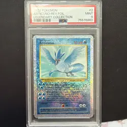 2002 WOTC POKEMON ARTICUNO REVERSE FOIL LEGENDARY COLLECTION #2/110 PSA 9 MINT - Image 1