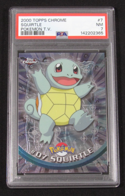 2000 Topps Chrome Pokemon T.V. #7 SQUIRTLE PSA 7 NM - Image 1