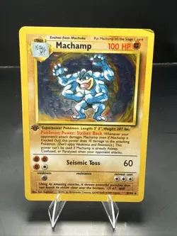 Pokemon TCG Machamp Base Set 8/102 Holo 1st Edition Holo Rare A - Image 1