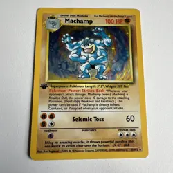Pokemon TCG Machamp Holo 1st Edition Base Set #8/102 Holo Rare - Image 1