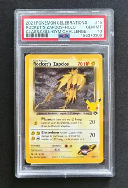 Pokemon Celebrations Classic Rocket's Zapdos Holo PSA 10 2021 15/132 - Image 1