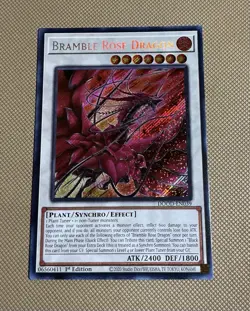 Secret Rare 1st ED Bramble Rose Dragon DOOD-EN039 Doom of Dimensions Yu-Gi-Oh! - Image 1