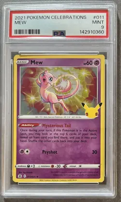 2021 MEW Pokemon Celebrations 011/025 PSA 9 MINT 25th Anniversary Card - Image 1