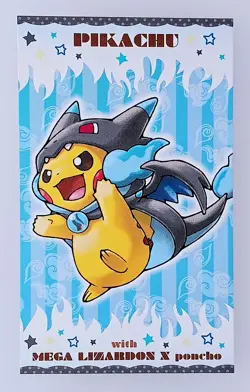 Pikachu with Mega Charizard X Poncho Pokemon Business Card A total of 2 sheets. - Image 2