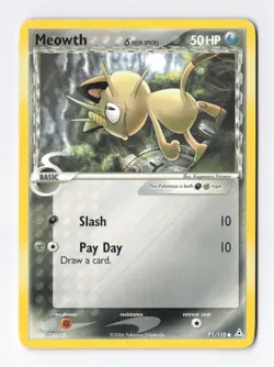 Meowth 71/110 Regular Delta Species Holon Phantoms Vintage Pokemon Card LP - Image 1