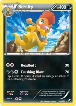Scrafty 68/108 Dark Explorers Pokemon Card NM - Image 1