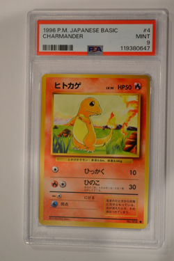 1996 POKEMON JAPANESE BASIC #4 CHARMANDER BASE SET - PSA 9 - Image 1