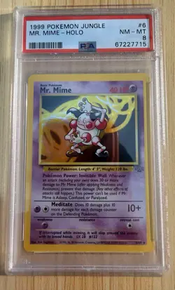 Pokemon Mr Mime Holo 1999 Jungle #6 PSA 8 NM-MT WOTC Vintage - Image 2