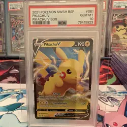 Pokemon Pikachu V Promo Holo SWSH: Sword & Shield SWSH061 PSA 10 2021 - Image 1
