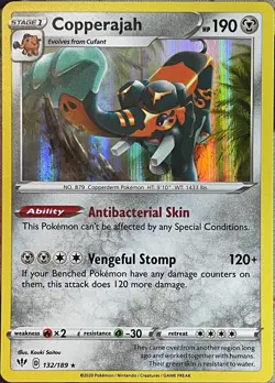 Copperajah Holo Rare - 132/189 - Darkness Ablaze Pokemon 2020 - Image 1