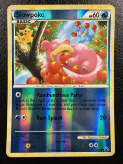 Pokemon Slowpoke 2010 66/90 Undaunted Reverse Holo LP - Image 1