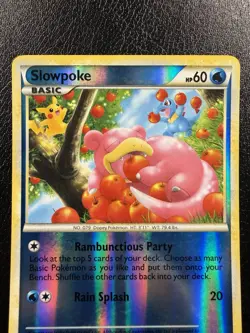 Pokemon Slowpoke 2010 66/90 Undaunted Reverse Holo LP - Image 2