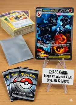 POKEMON MYSTERY PACK : Chase Mega Charizard X EX 125/094 Phantasmal Flames - Image 2