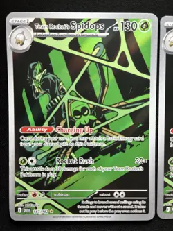 Pokemon: Team Rocket's Spidops Illustration Rare IR 187/182 Destined Rivals X2 - Image 2