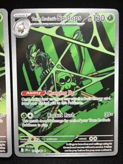 Pokemon: Team Rocket's Spidops Illustration Rare IR 187/182 Destined Rivals X2 - Image 3