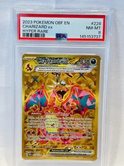 2023 Pokemon TCG Charizard EX Obsidian Flames Hyper Rare PSA 8 - Image 1