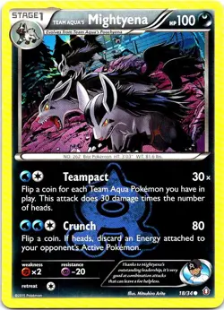 Team Aqua's Mightyena 18/34 Common Double Crisis Pokemon Near Mint - Image 1