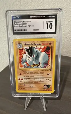 Giovanni’s Machoke Pokemon Gym Challenge 42/132 CGC 10 Gem Mint - Image 2