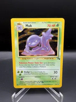 Pokemon TCG Muk Fossil 13/62 Holo Unlimited Holo Rare Vintage WOTC LP - Image 1