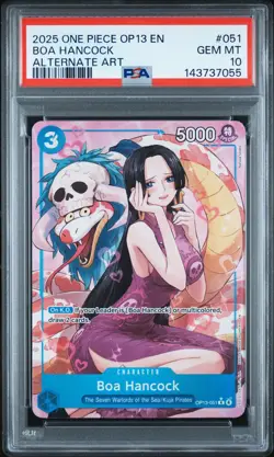 2025 ONE PIECE OP13 051 CARRYING ON HIS WILL BOA HANCOCK ALT ART PSA 10 GEM MINT - Image 3