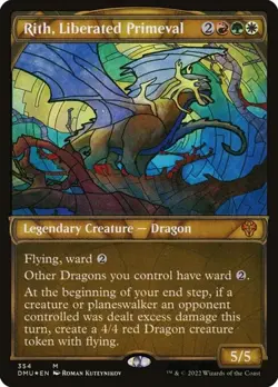 Rith, Liberated Primeval - Textured Foil Showcase DMU NM MTG - Image 1