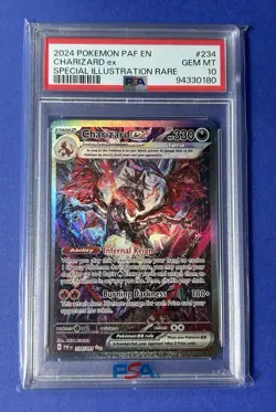 2024 Pokemon PAF EN Charizard ex Special Illustration Rare #234 PSA 10 GEM MT - Image 1