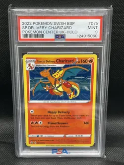 Special Delivery Charizard Pokemon TCG 2022 SWSH075 UK-Holo Promo PSA 9 MINT - Image 1