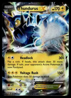 Thundurus EX 26/108 Holo Rare EX Roaring Skies Pokemon NM - Image 1