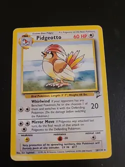 Pidgeotto - 28/130 - Pokemon Base Set 2 Rare Card WOTC LP/MP - Image 1