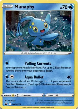 MANAPHY SWSH275 HOLO P SWORD & SHIELD PROMO POKEMON HOLO LP - Image 1