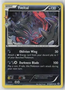 Yveltal 78/146 Rare XY Pokemon Reverse Holo Moderately Played - Image 1