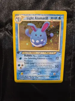 Pokemon 1st Edition Light Azumarill 13/105 Neo Destiny Holo - Image 1