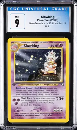 2000 POKEMON ENGLISH NEO GENESIS 1ST ED #14 SLOWKING CGC 9 - Image 1