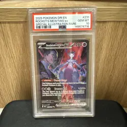 Pokemon Team Rocket's Mewtwo ex Destined Rivals SIR #231 PSA 10 Gem Mint - Image 1
