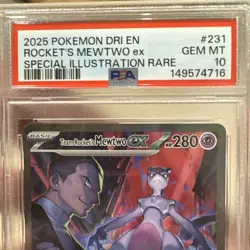 Pokemon Team Rocket's Mewtwo ex Destined Rivals SIR #231 PSA 10 Gem Mint - Image 5