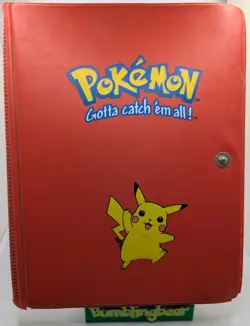 Pokemon Gotta Catch Em All Vintage Binder Red Binder Pikachu 4-Pocket - Image 1