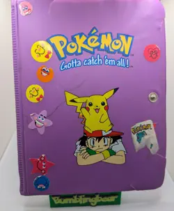 Pokemon Gotta Catch Em All Vintage Binder Purple Binder Pikachu 4-Pocket - Image 1