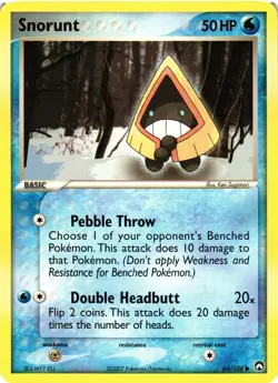 Pokemon TCG Power Keepers Card Snorunt 64/108 Common VLP - Image 1