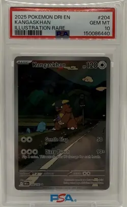 2025 POKEMON DRI EN-DESTINED RIVALS ILLUSTRATION RARE #204 KANGASKHAN PSA 10 - Image 1