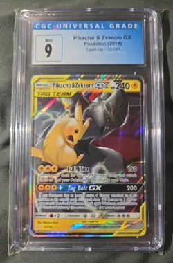 Pokemon CGC 9 Pikachu & Zekrom GX 2019 Team Up 33/181 - Image 1