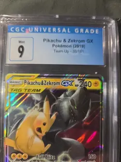 Pokemon CGC 9 Pikachu & Zekrom GX 2019 Team Up 33/181 - Image 3