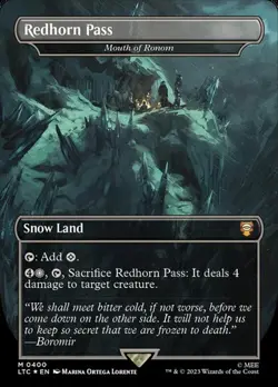 Mouth of Ronom "Redhorn Pass" - Surge Foil Extended Art LTC NM MTG - Image 1
