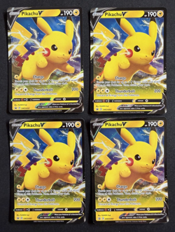🔥 Pokemon Pikachu V Promo SWSH061 Holo Black Star Promo 4 Card Lot NM - Image 4